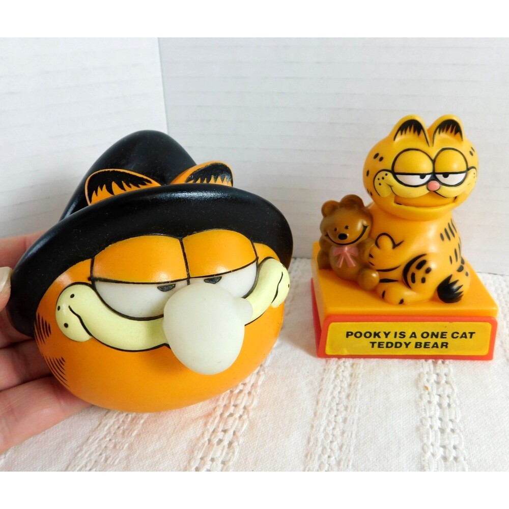 Vintage Halloween Garfield Glow In The Dark Doorknob Cover Lot Pooky Press Toy
